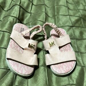 Michael Kors Blush Baby Sandals with Gold Logo